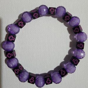 Square Cross Bead Bracelet Purple