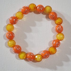 Round Cross Bead Braclet Orange