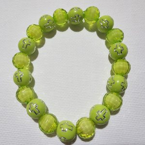 Round Cross Bead Bracelet Green
