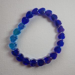 Dark and Light Blue Heart Bracelet