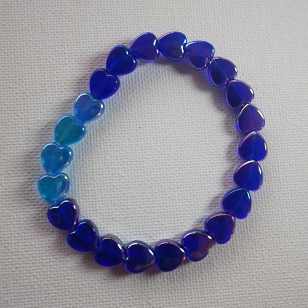 Dark and Light Blue Heart Bracelet