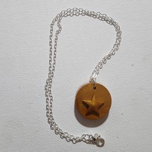 Round Gold Pendant with Star