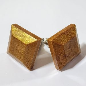 Square Gold Stud Earrings