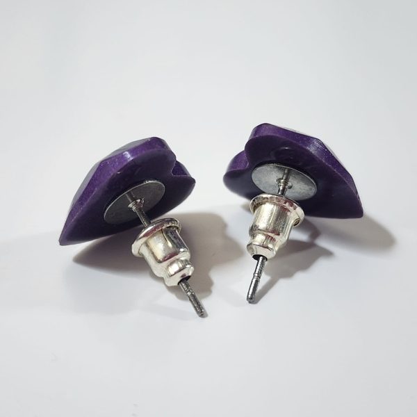 Purple Heart Stud Earrings - Image 6