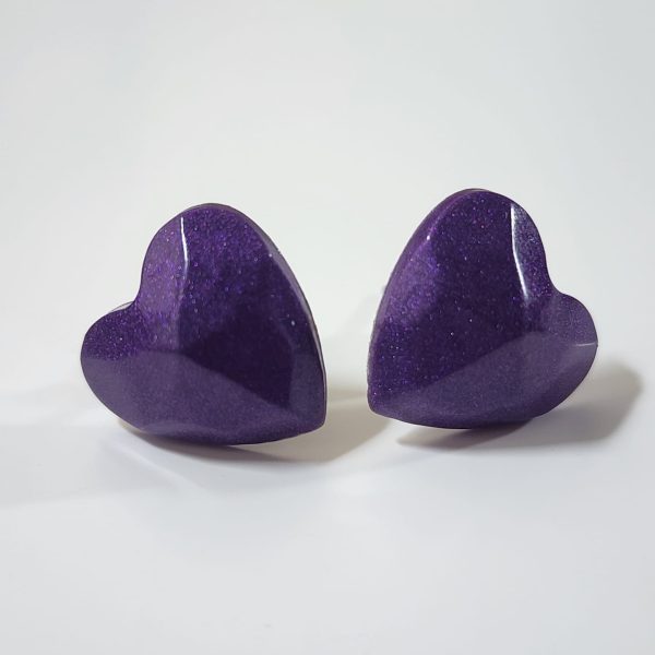 Purple Heart Stud Earrings