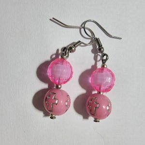Light Pink Cross Earrings