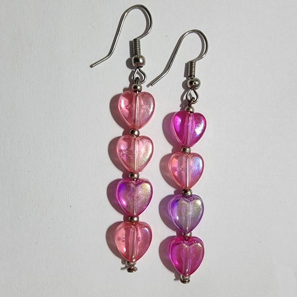 Pink Heart Earrings