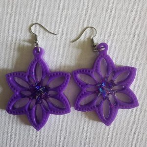 Flower Purple Earrings
