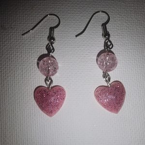 Pink Heart Earrings
