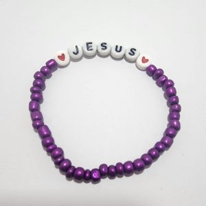Dark Purple Jesus Love Bracelet