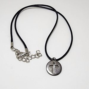 Round Silver Cross Necklace