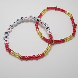 Red and Gold Beaded Bracelet