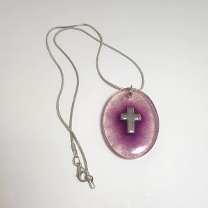 Purple Cross Pendant Necklace