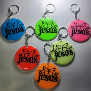 Jesus Butterfly Keyring
