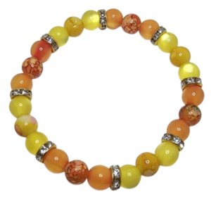 Orange and Yellow Bracelet with Rhinestones