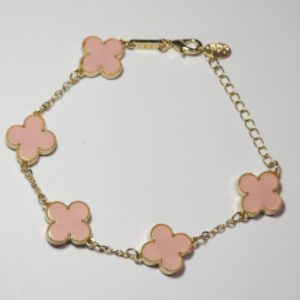 Pink/Gold Clover Bracelet
