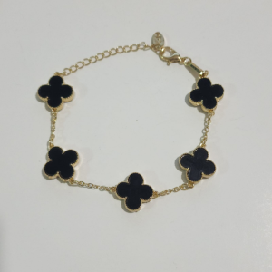 Black/Gold Clover Bracelet