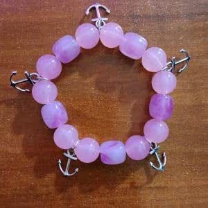 Pink Charm Bracelet with Anchor