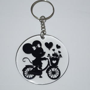 Cute Mouse on Bicycle Keyring