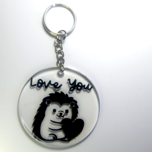 Love You Keyring Hedgehog