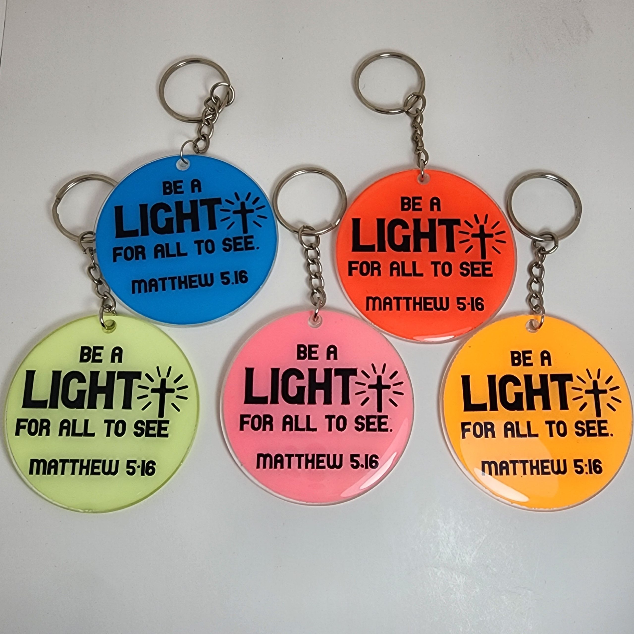 Be a Light for All to See Keyrings Glow in the Dark