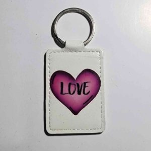 Love Faux Leather Keyring